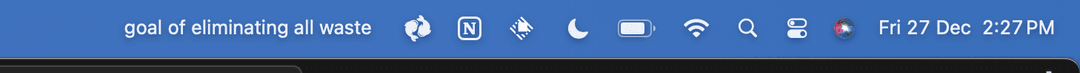 Menu bar interface